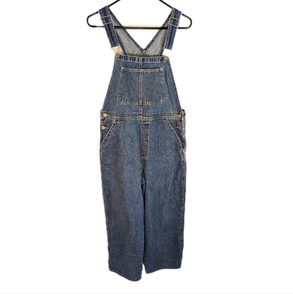 Early 2000s Denim Cropped Leg Oversized Overalls/Bibs - Picture 2 of 12